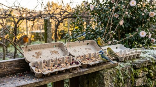 Não jogue mais suas caixas de ovos velhas, eu as uso no jardim para atrair os pássaros durante todo o inverno